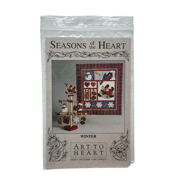 Vintage Seasons of the Heart Winter Wall Quilt Pattern Art To Heart 1994 - Picture 1 of 2